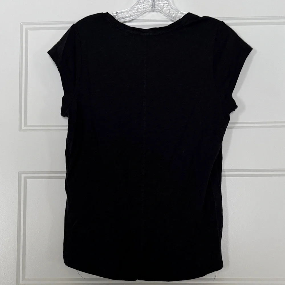 Sanctuary Black Cap Sleeve Tee Pocket detail Medium - Picture 6 of 8